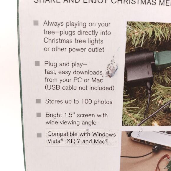 2 Brookstone Digital Holiday Photo Ornament -  GREAT GIFT! - Picture 5 of 5